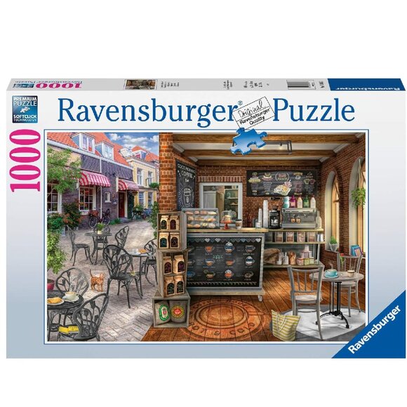 New sealed Ravensburger 1000pcs Adult Puzzle-Cafe Shop - Picture 1 of 16